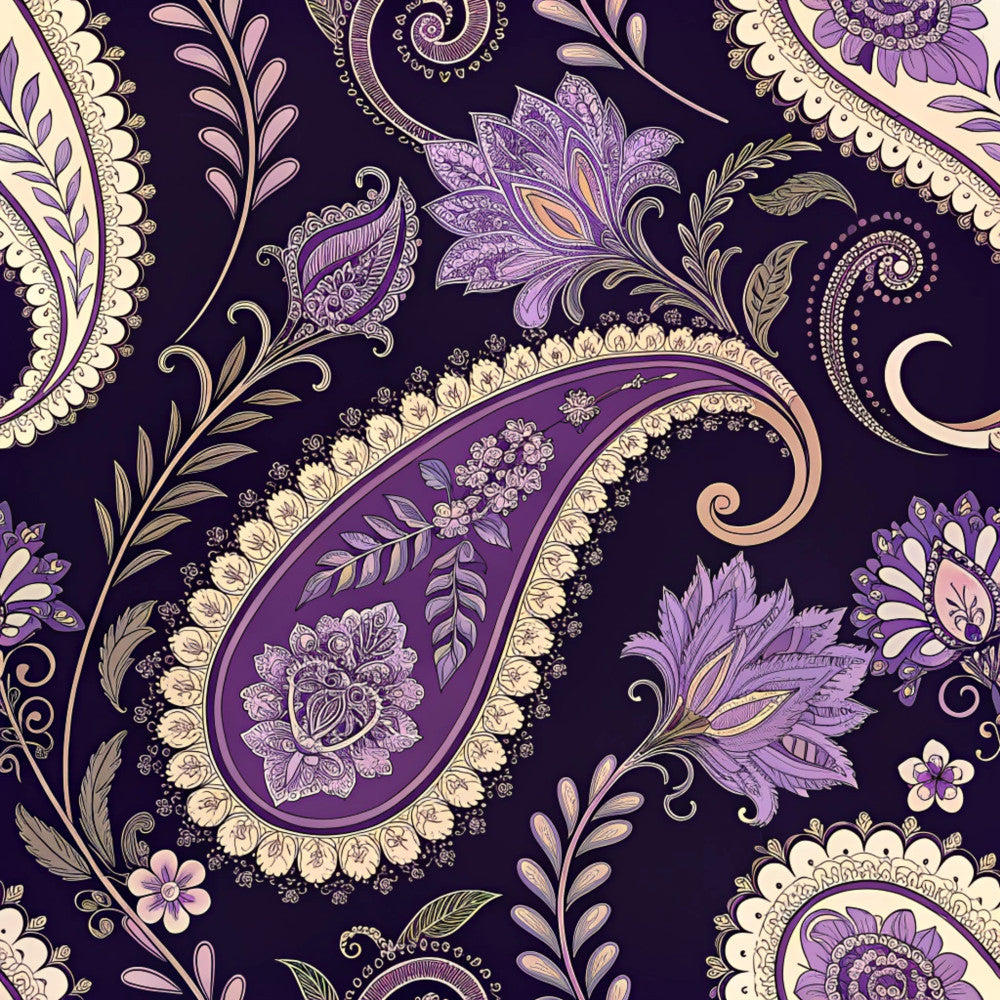 Midnight Paisley Garden Pattern 8 Minky Fabric