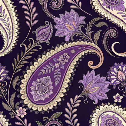 Midnight Paisley Garden Pattern 8 Minky Fabric