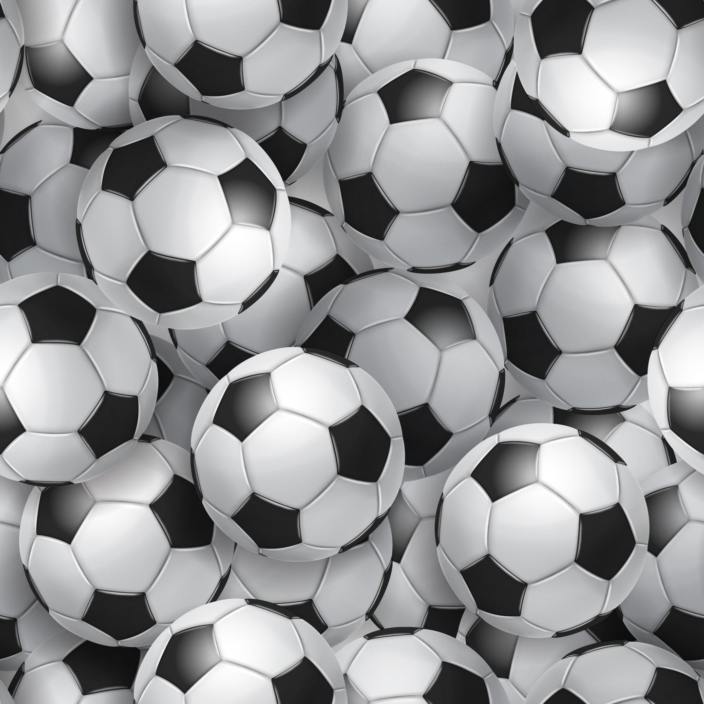 Realistic Soccer Balls Pattern 1 Quilting Cotton Fabric