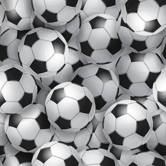 Realistic Soccer Balls Pattern 1 Quilting Cotton Fabric