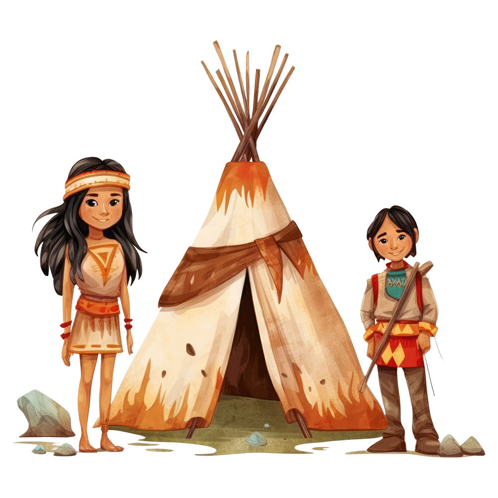 Life Of Native American Fabric Panel 10