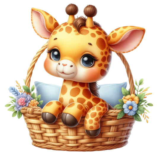 Cute Baby Giraffe Fabric Panel 9