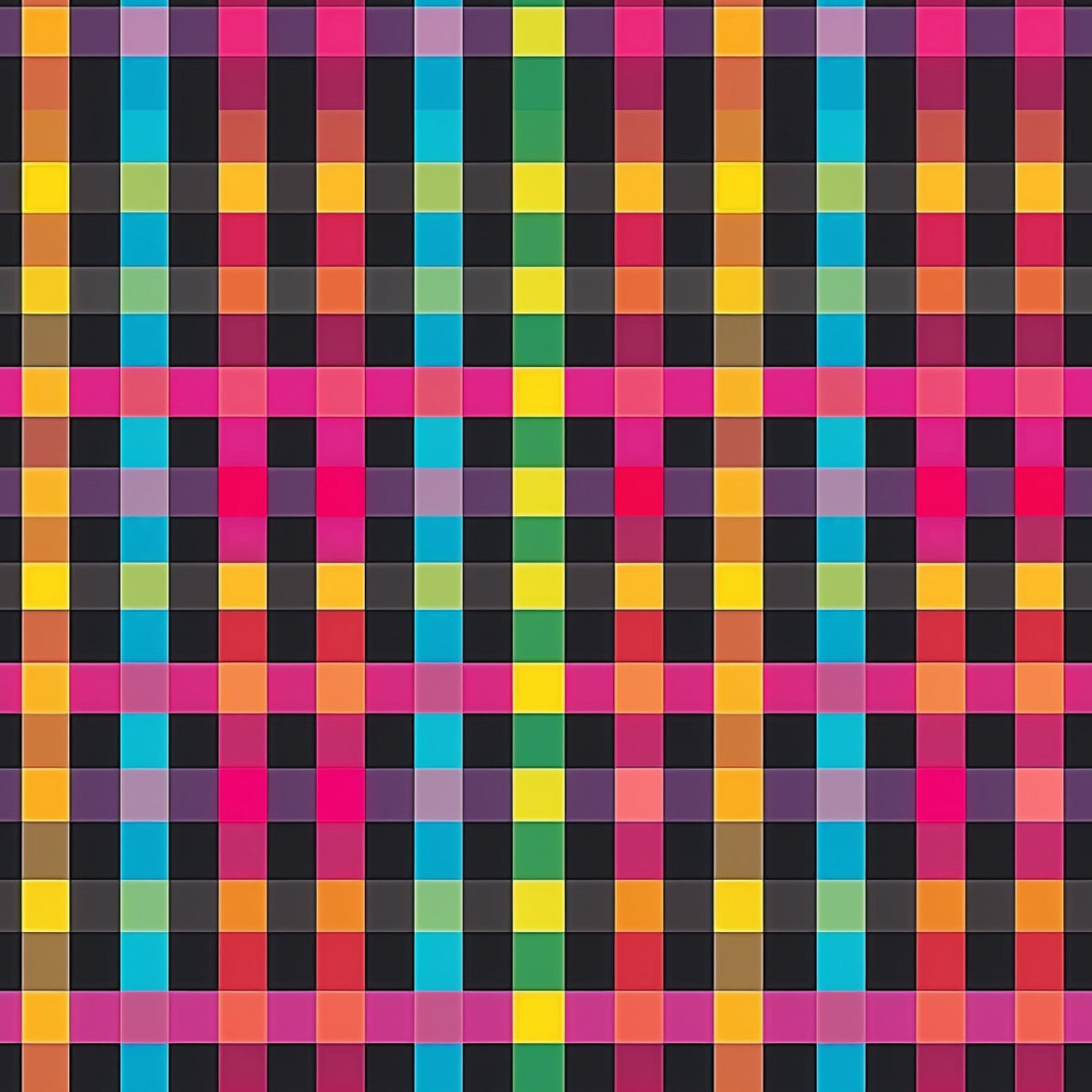Electric Plaid Pattern 15 Minky Fabric