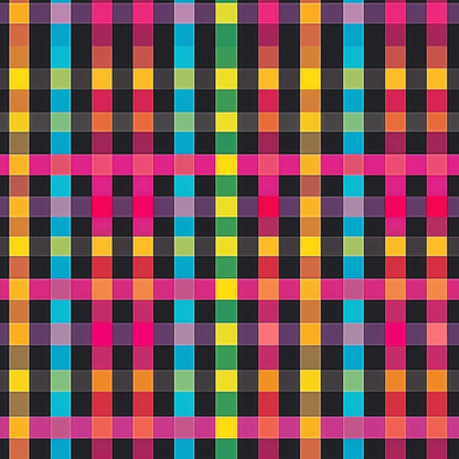 Electric Plaid Pattern 15 Minky Fabric