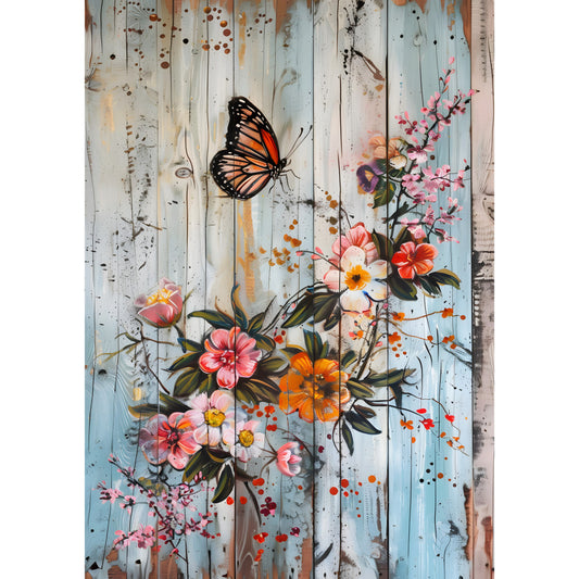 Rustic Butterfly Wall Art Fabric Panel 19
