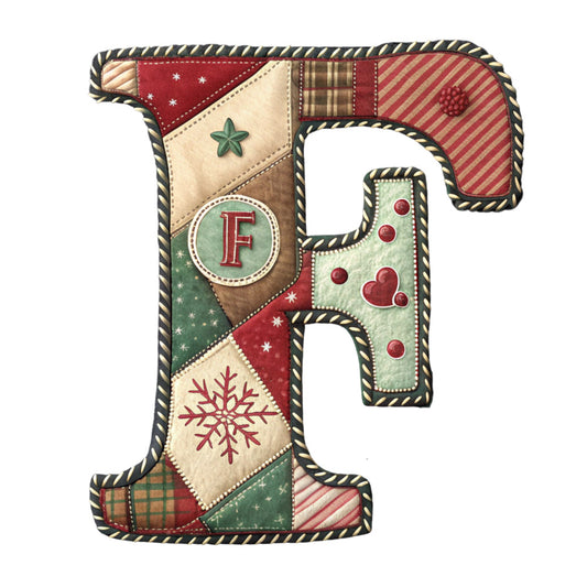 Christmas Patchwork Alphabet Fabric Panel 32