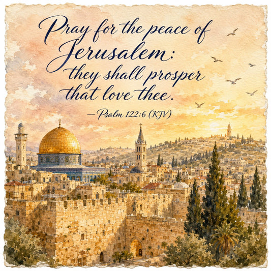 jerusalem, religious, spiritual, scripture, psalm, dome of the rock, golden dome, holy land, architecture, landmark, travel, tourism, beige, tan, cream, gold, sandy brown, vintage, traditional, elegant, peaceful, inspirational, motivational, quote, bible verse, middle east, historic, architectural, wall art, home decor