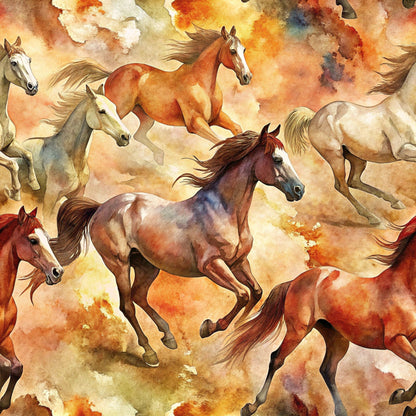 Galloping Mustangs Pattern 10 Minky Fabric
