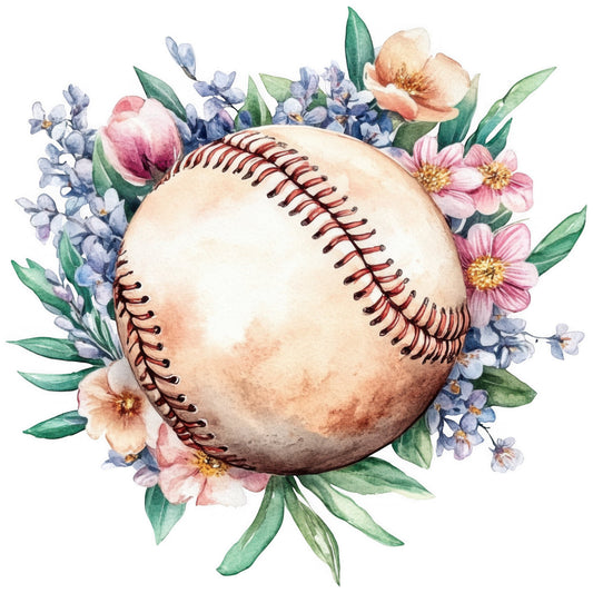baseball, sports, floral, flowers, nature, botanical, vintage, whimsical, pastel pink, dusty blue, cream, soft green, sage green, peach, coral pink, roses, peonies, delicate, feminine, romantic, spring, summer, elegant, cottage core, classic, traditional, illustrated, watercolor, decorative, baby quilt
