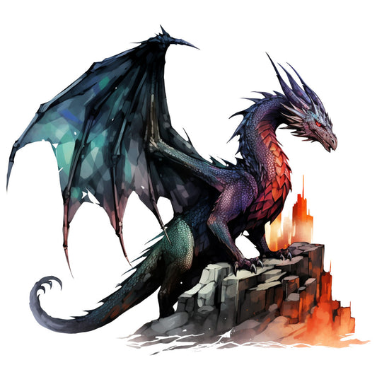 Elemental Dragons Fabric Panel 22