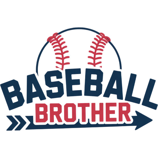 navy blue, red, white, baseball, sports, brother, text, typography, arrows, stitching, geometric, modern, casual, boys, kids, children, playful, athletic, game day, summer, spring, wall hanging, quilt panel, bedroom decor, sports fan, masculine, bold lettering, graphic design