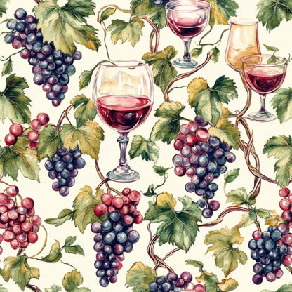 Grapes and Goblets Pattern 13 Minky Fabric
