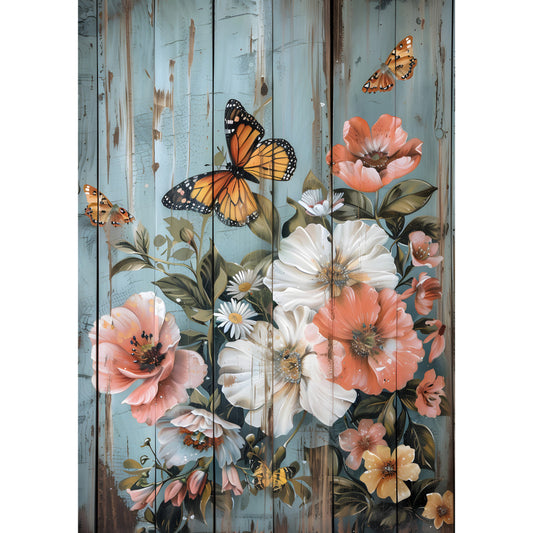 Rustic Butterfly Wall Art Fabric Panel 17