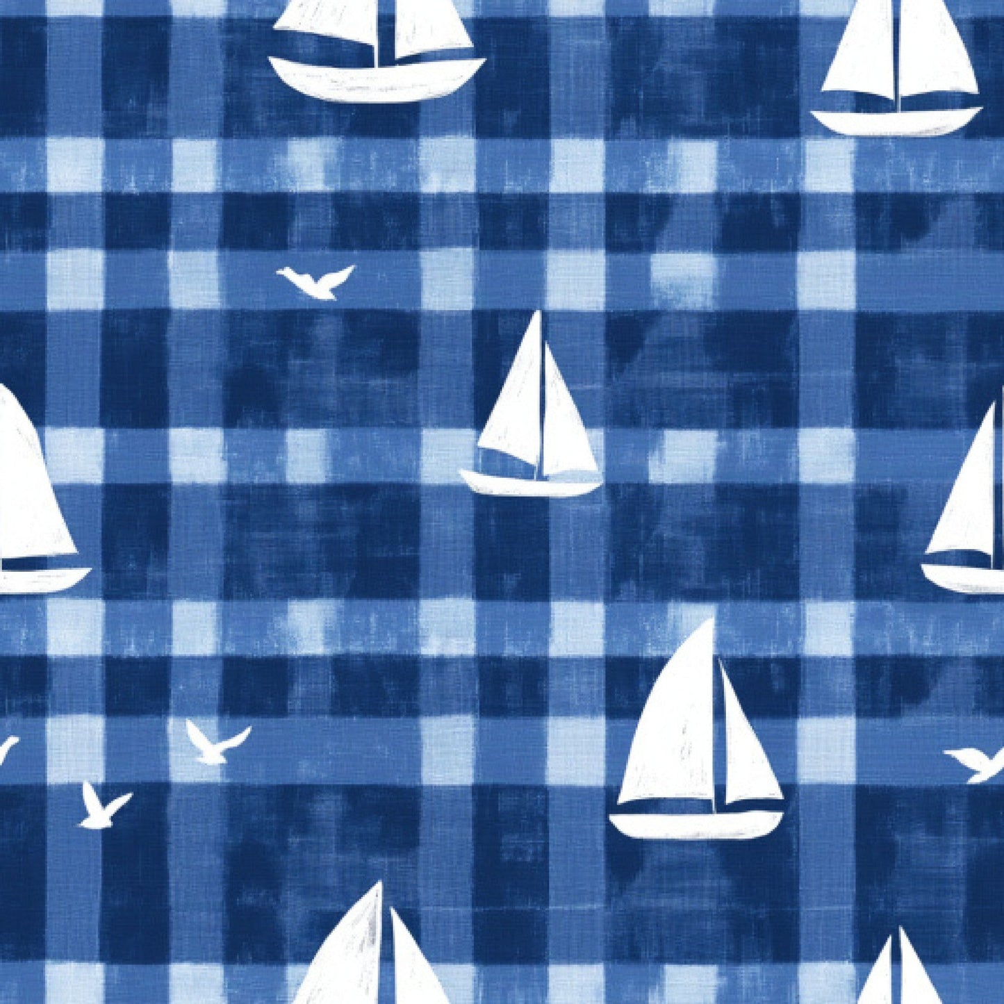 Blue Sailboat Pattern 3 Quilting Cotton Fabric
