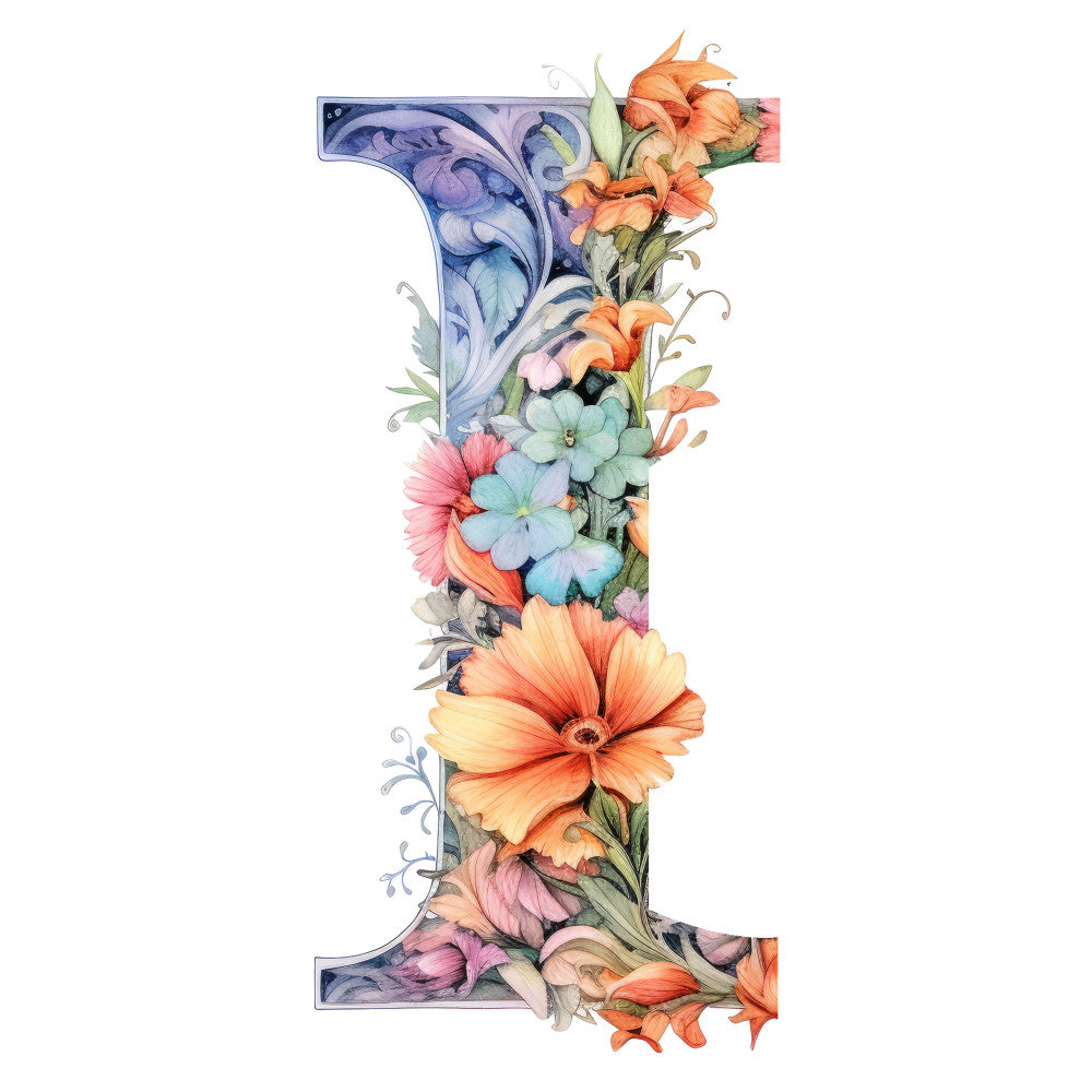 Alphabet Flowers Fabric Panel 26
