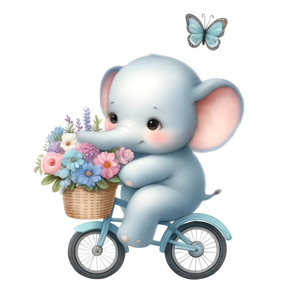 Baby Boy Elephant Fabric Panel 30