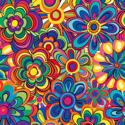 Psychedelic Petals Pattern 1 Minky Fabric