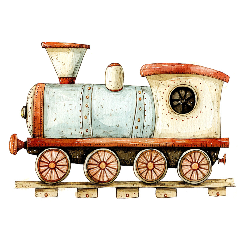 Cute Trains Fabric Panel 23