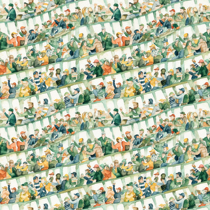 Watercolor Football Pattern 6 Quilting Cotton Fabric