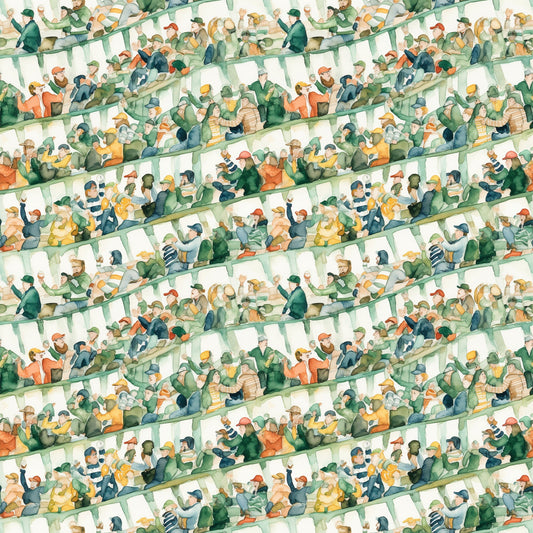 Watercolor Football Pattern 6 Quilting Cotton Fabric