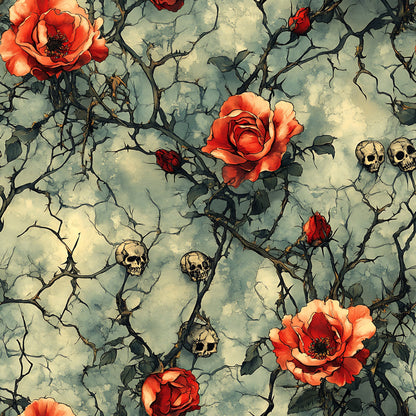 Thorned Roses Pattern 1 Minky Fabric