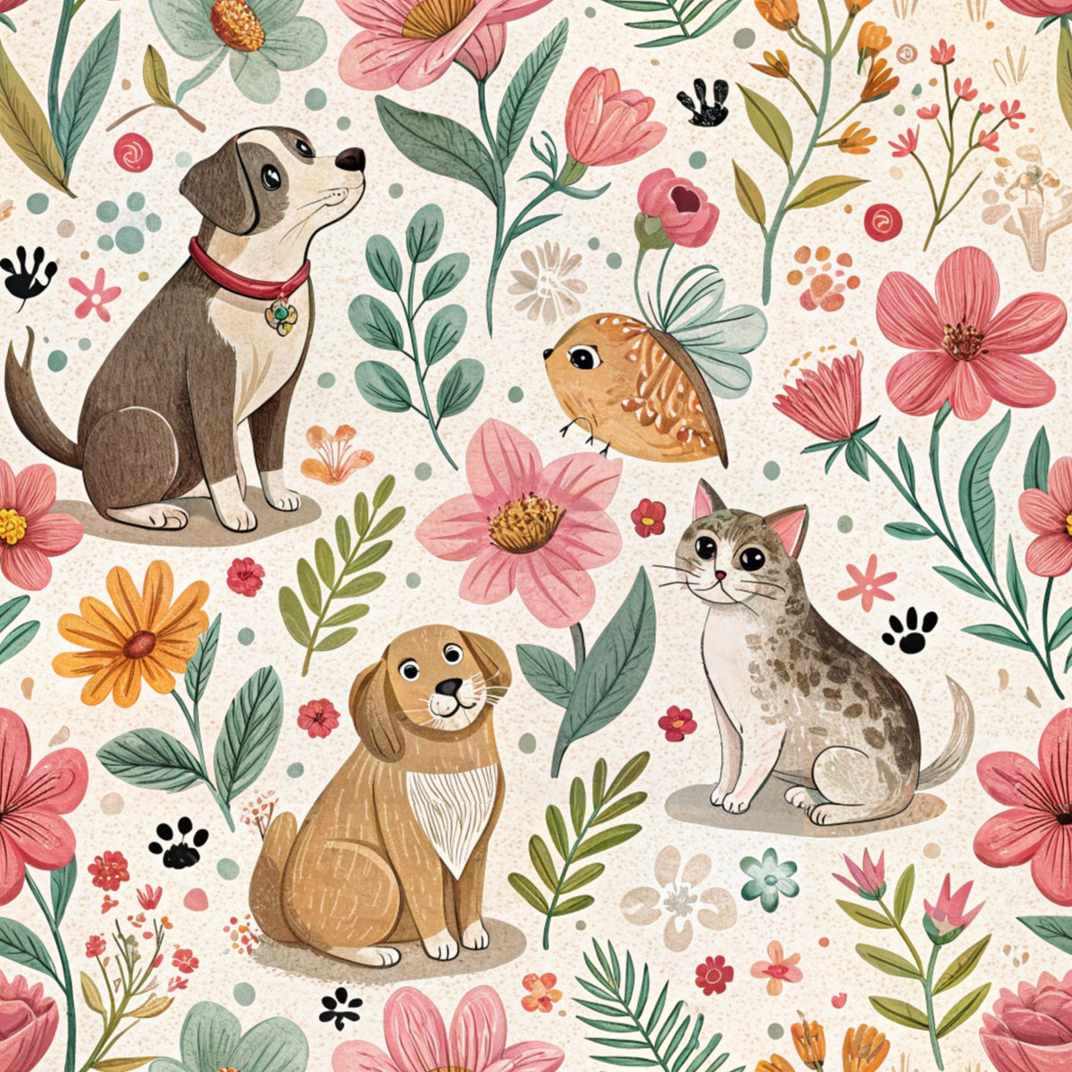 Blossom Buddies Pattern 4 Minky Fabric