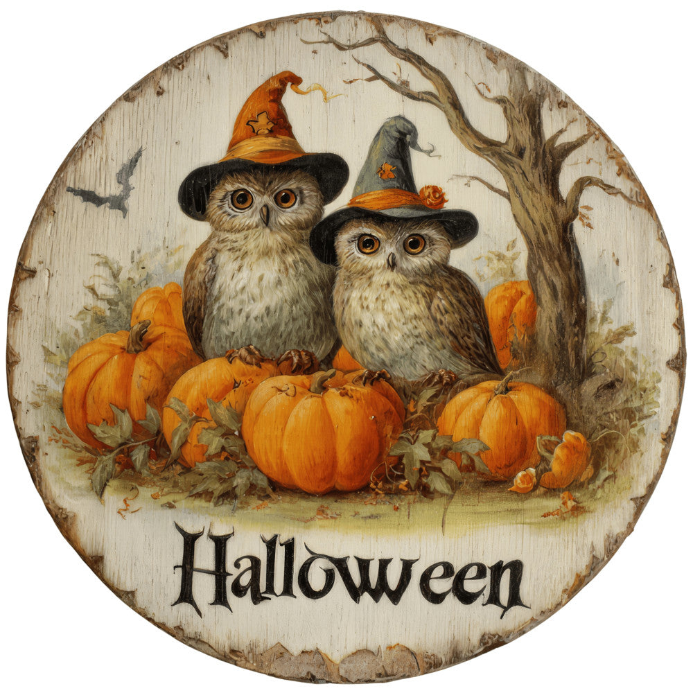 Halloween Owl Ornament Fabric Panel 9