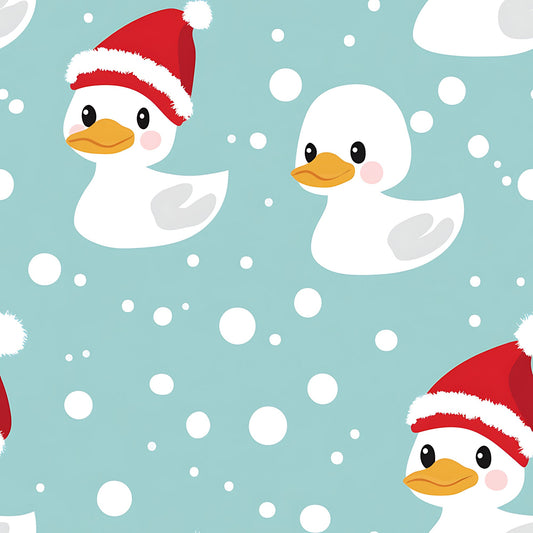 Christmas Ducks Pattern 1 Quilting Cotton Fabric