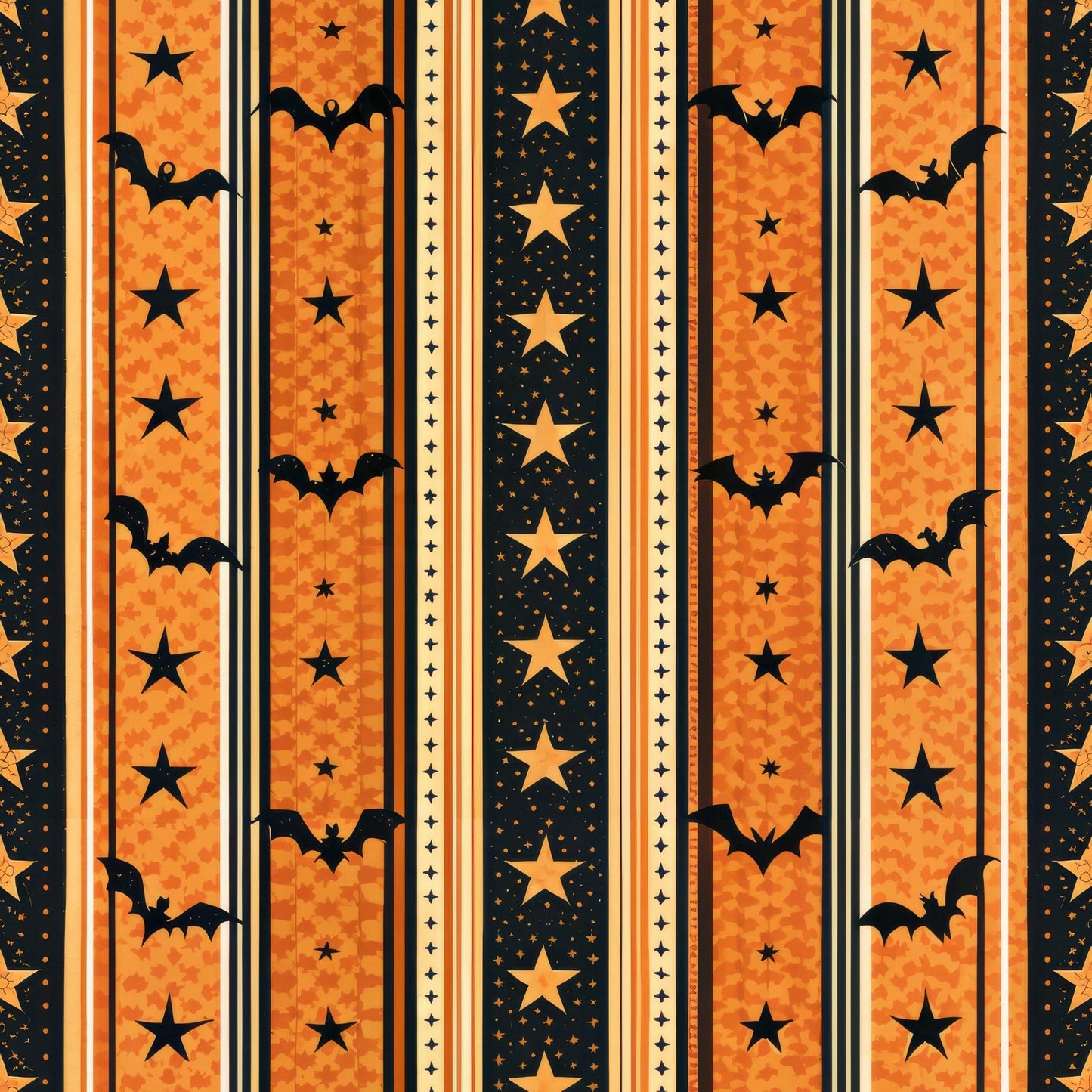 Halloween Gingham and Stripes Pattern 3 Quilting Cotton Fabric