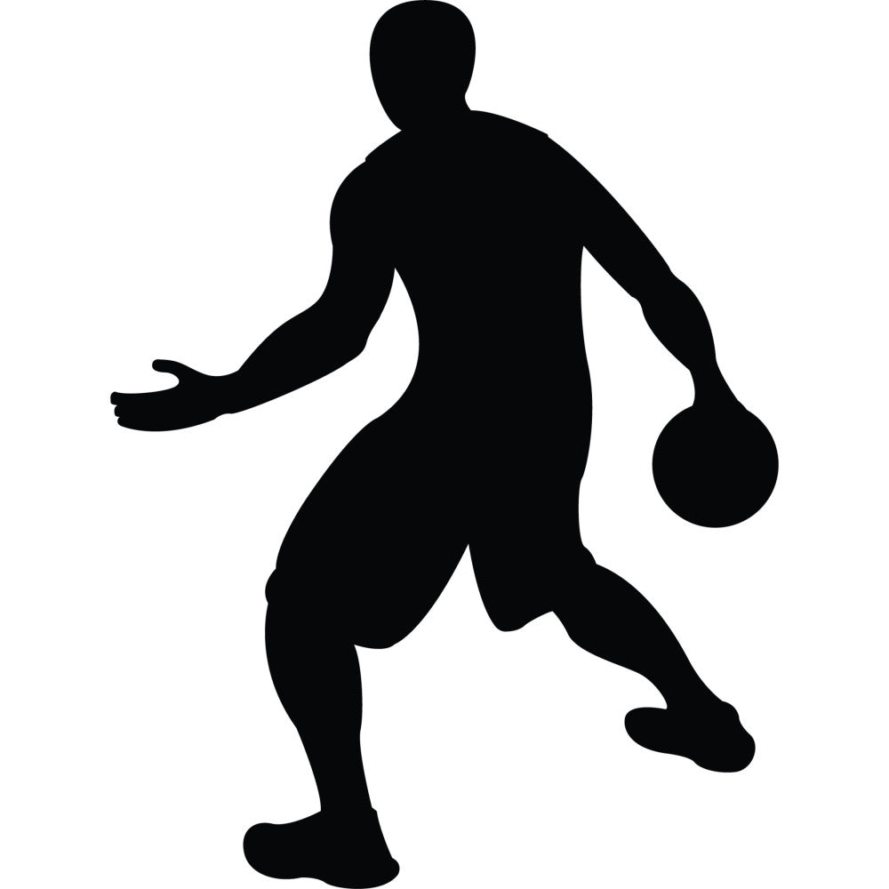 basketball, sports, silhouette, athletic, black, solid black, modern, contemporary, games, team sports, dribble, player, action, dynamic, masculine, youth, recreation, gym, court, street ball, urban, casual wear, apparel, sporty, high contrast, bold design, iconic, fitness