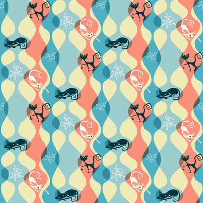 Atomic Kitty Pattern 8 Quilting Cotton Fabric