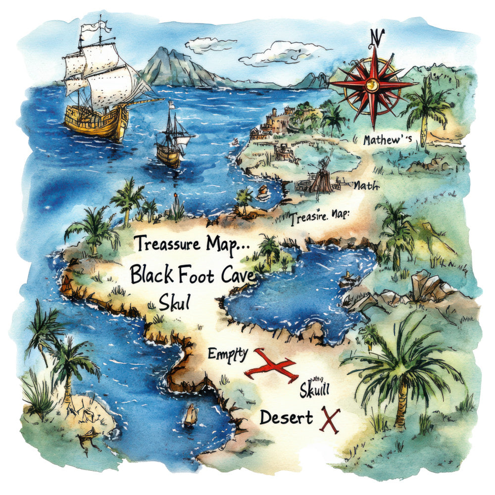 Pirate Treasure Map Fabric Panel 5