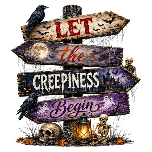 halloween, spooky, creepy, gothic, dark purple, black, red, cream, orange, skulls, skeletons, crows, ravens, bats, full moon, haunted house, ghosts, bare trees, fall, autumn, vintage, rustic, eerie, witchy, horror, october, trick or treat, wall hanging, home decor, directional print
