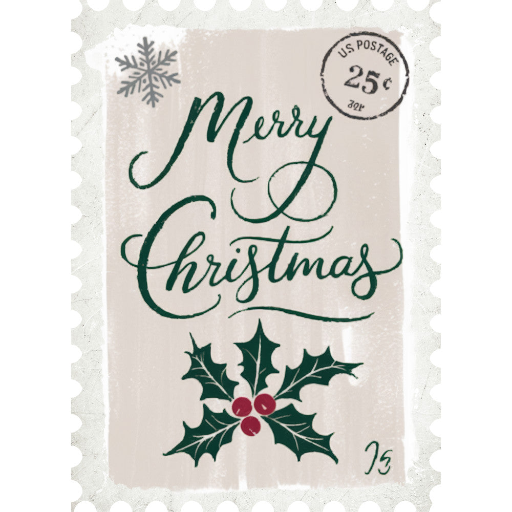 Vintage Christmas Postage Fabric Panel 3