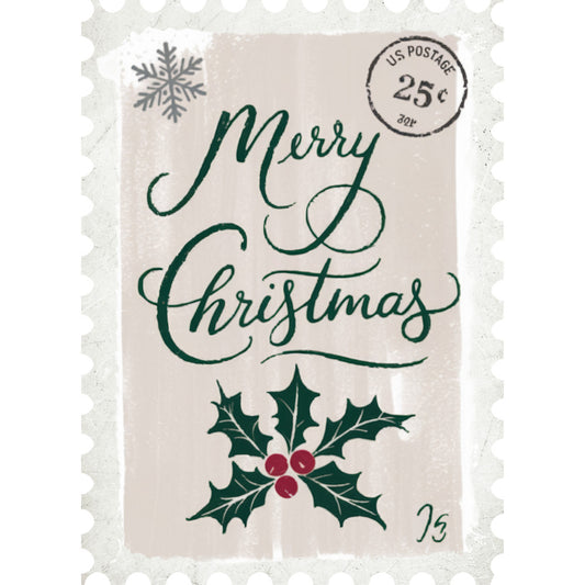 Vintage Christmas Postage Fabric Panel 3