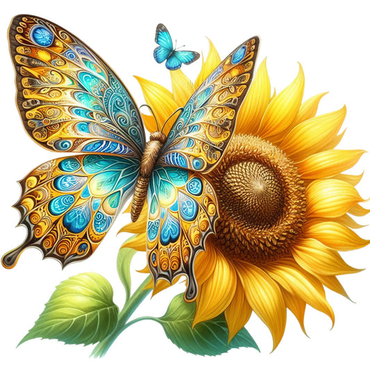 Spring Flowers and Butterflies Fabric Panel 45