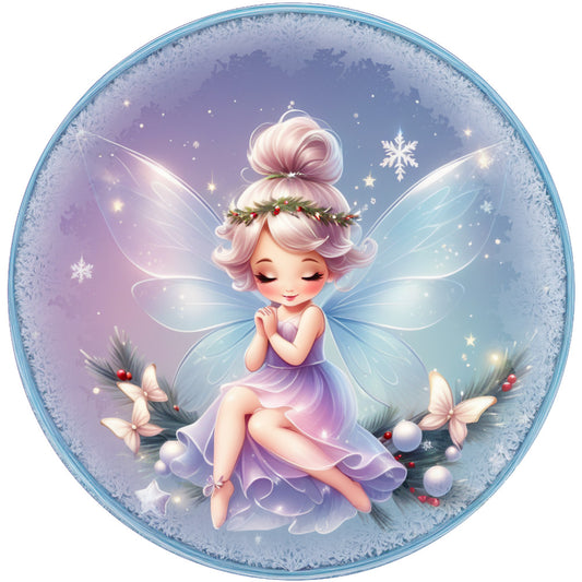 Winter Fairy Ornament Fabric Panel 24