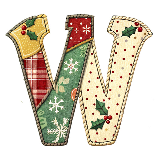 Christmas Patchwork Alphabet Fabric Panel 26