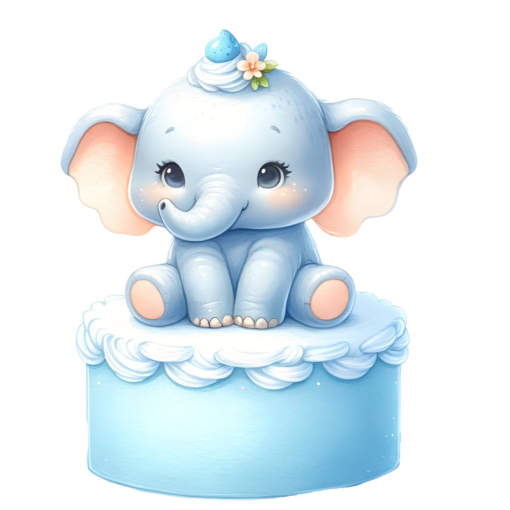 Baby Boy Elephant Fabric Panel 41