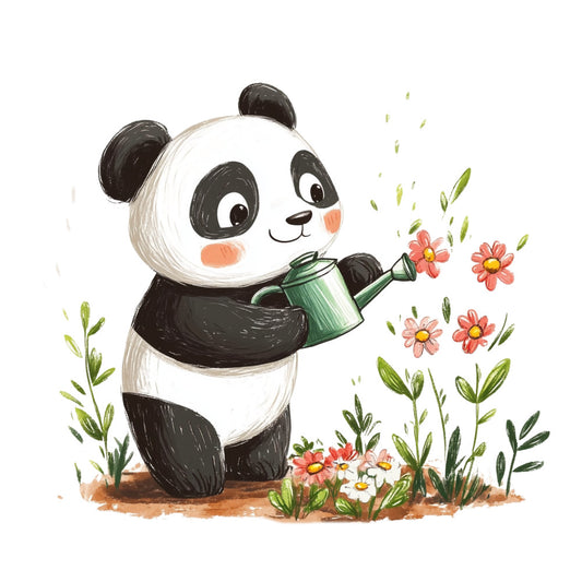 Cute Panda Bears Fabric Panel 16