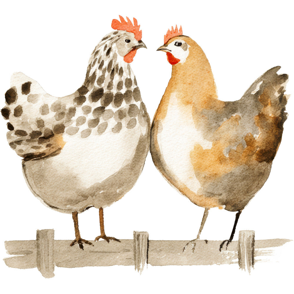 Rustic Barnyard Birds Fabric Panel 65