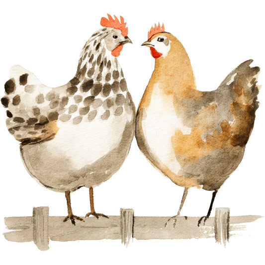 Rustic Barnyard Birds Fabric Panel 65