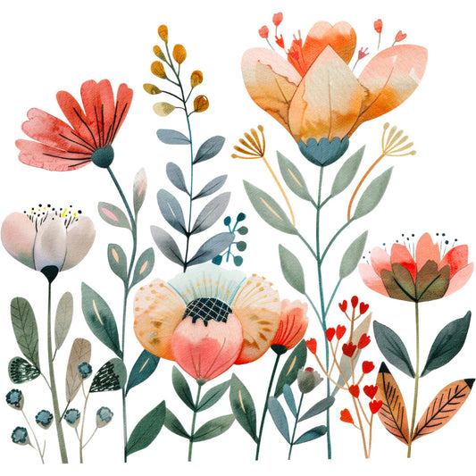 Folk Chicken Fabric Panel 13