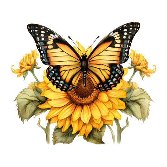 Sunflowers and Butterflies Fabric Panel 22