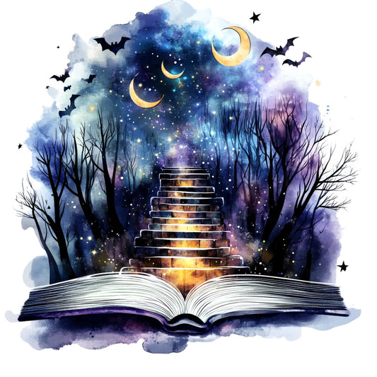 Halloween Books Fabric Panel 5