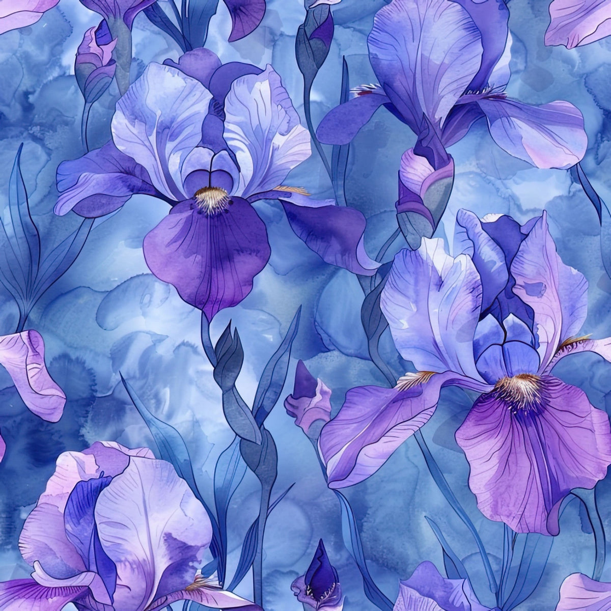Indigo Garden Pattern 5 Minky Fabric