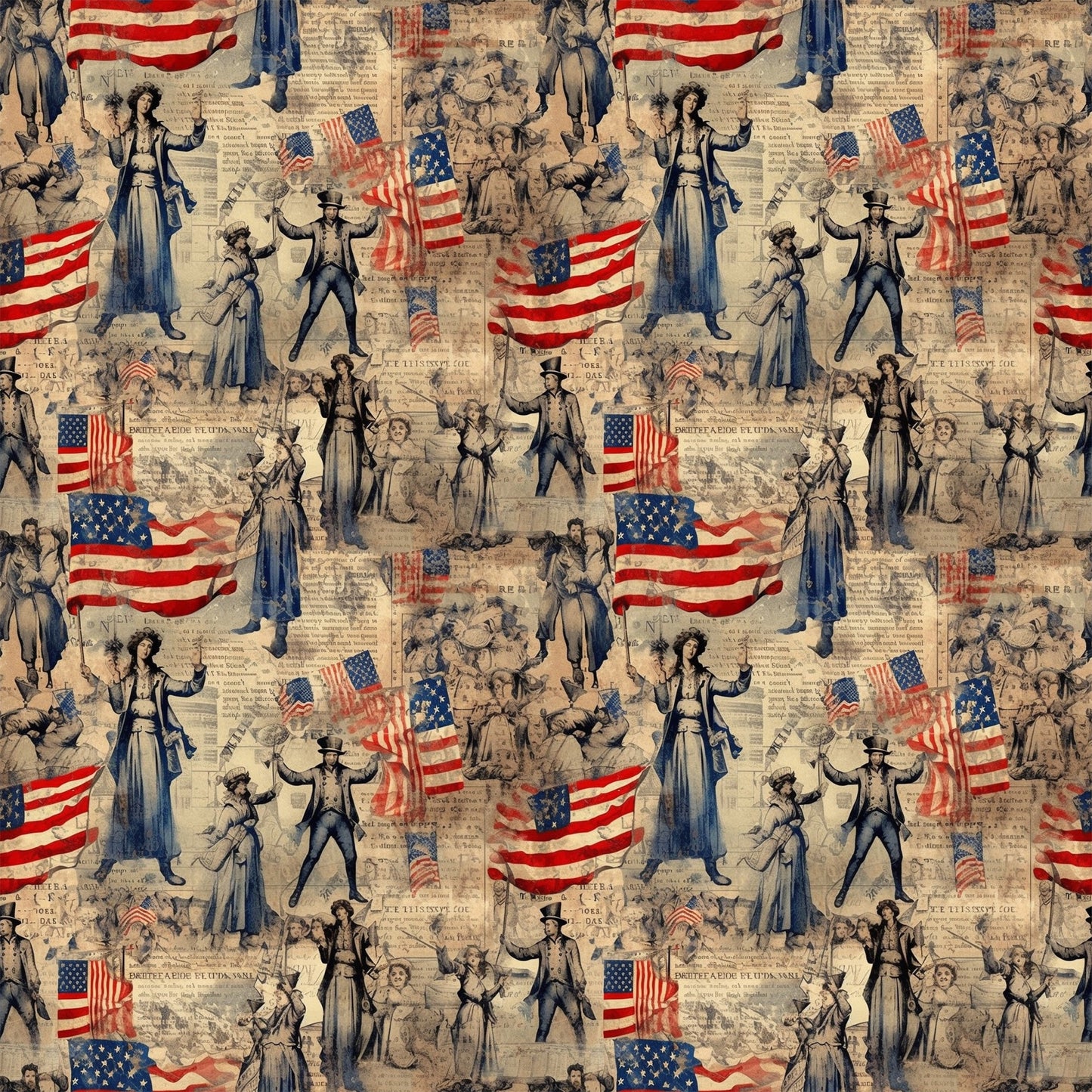 Americana Chronicles Pattern 5 Quilting Cotton Fabric