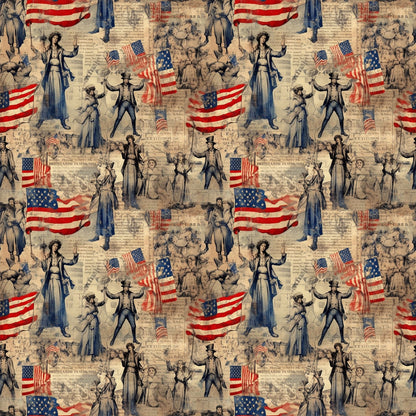 Americana Chronicles Pattern 5 Quilting Cotton Fabric