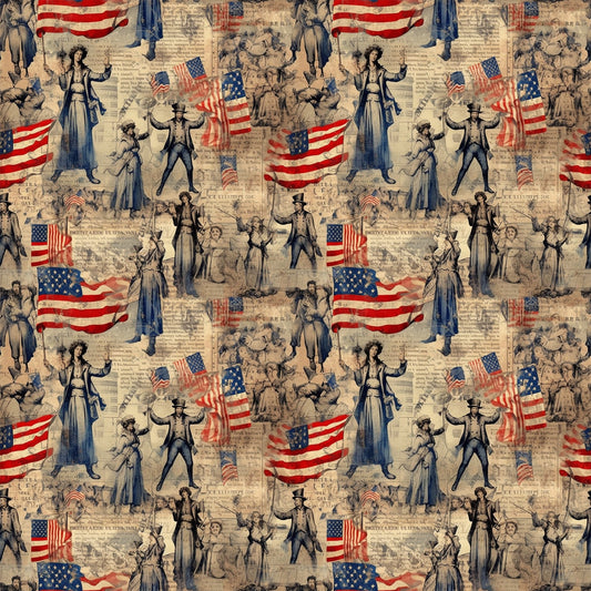 Americana Chronicles Pattern 5 Quilting Cotton Fabric