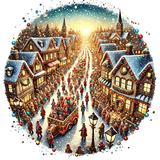 Christmas Villages Fabric Panel 2